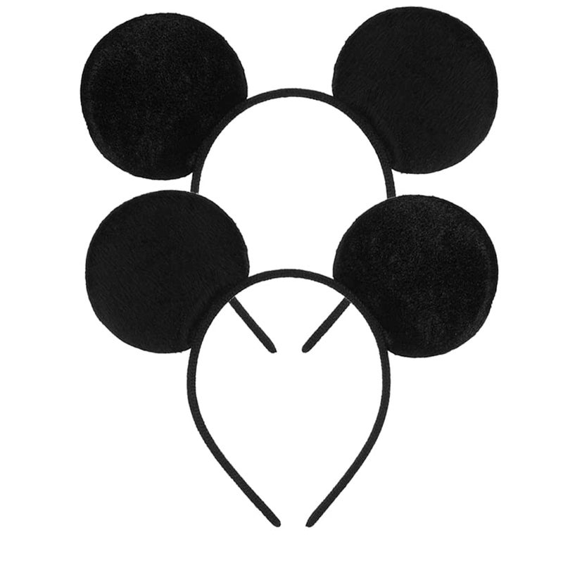 FANYITY Mouse Ears Headbands Sequin Hair Band for Girls Women Boys Party, 2 Pieces (BLack) - Image 1